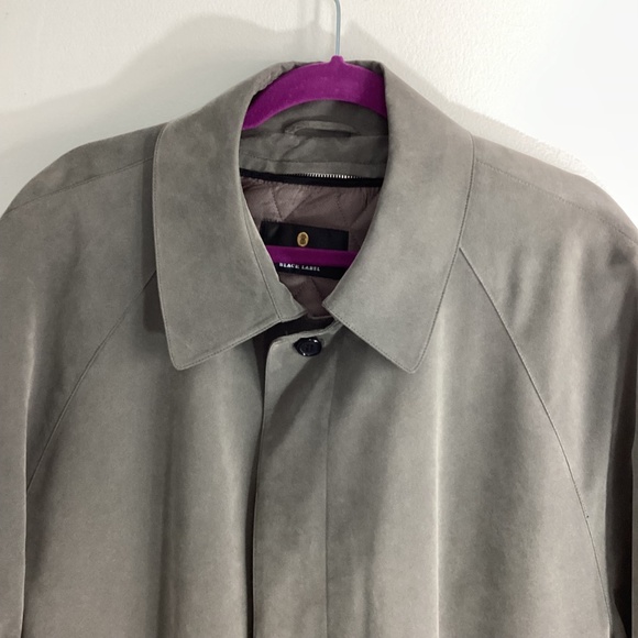 VTG BILL BLASS BLACK LABEL MEN'S 42REG GRAY LONG TRENCH COAT REMOVABLE LINER - Picture 3 of 15
